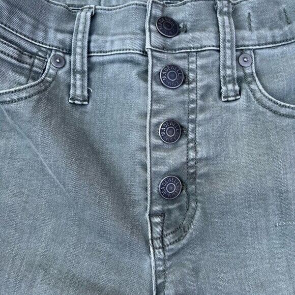 Madewell Skinny Jeans hi rise 9” size 25 green button cotton blend A000326 - Picture 6 of 11